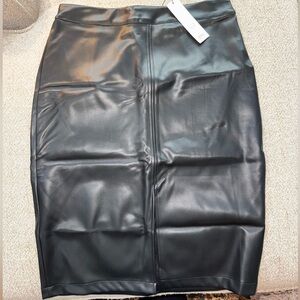 Naked Zebra — Black Faux Leather Skirt
